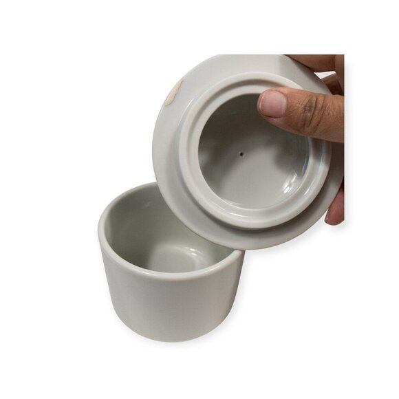 Dansk Bistro Blue Rim Ceramic Sugar & Creamer Set With Lids - Picture 7 of 11